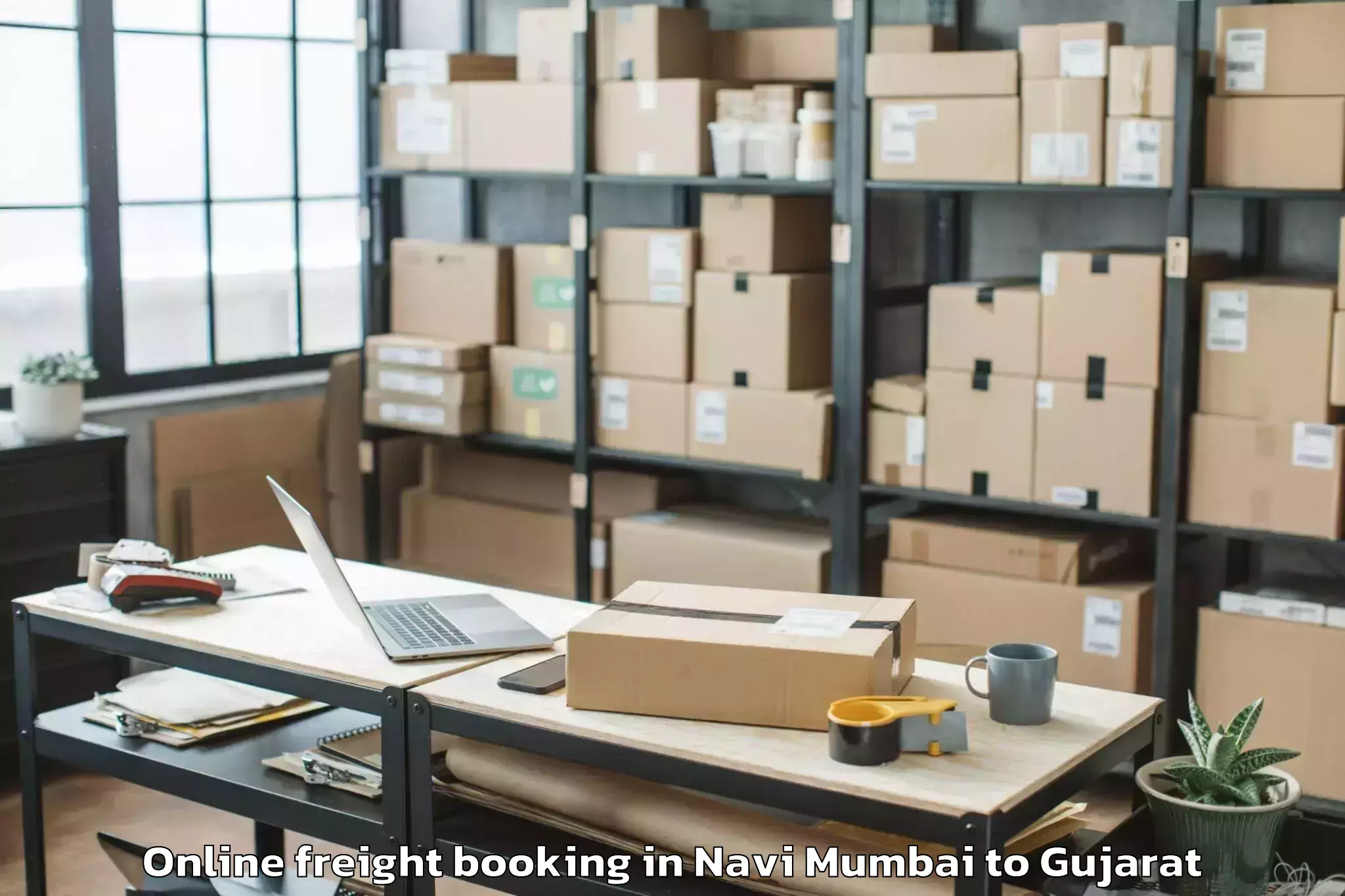 Reliable Navi Mumbai to Satlasana Online Freight Booking